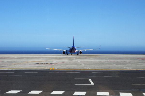 plane in the airport of tenerife